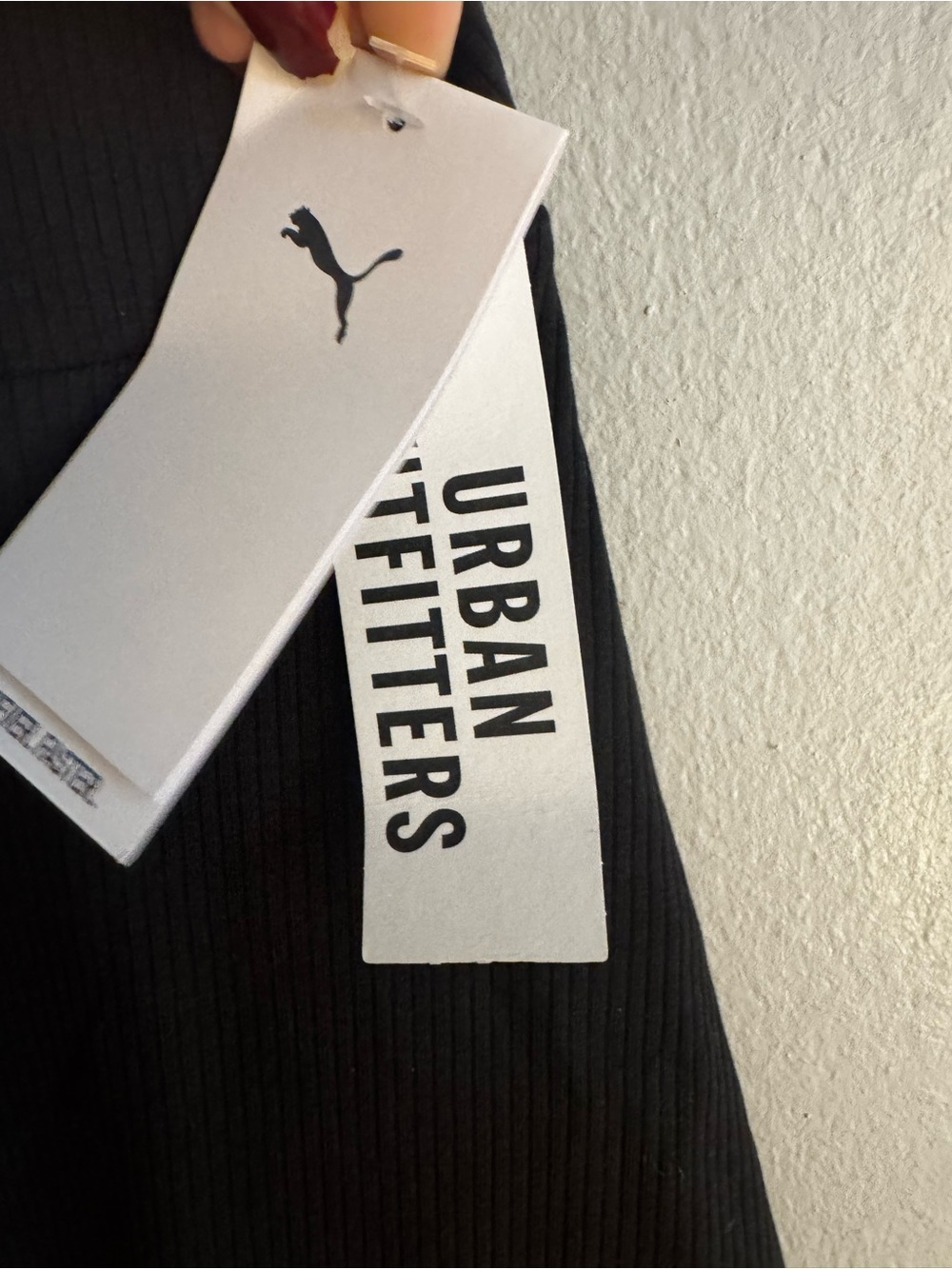 Puma Black Ribbed Spaghetti-Strap Mini Dress - Picture 3 of 6